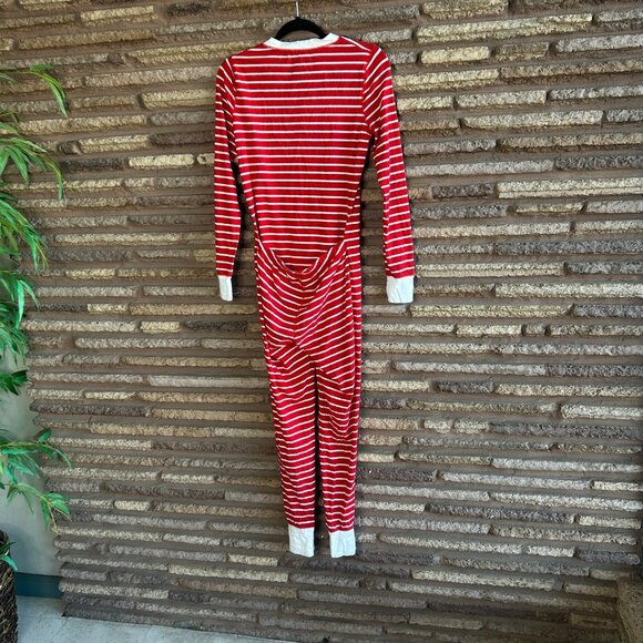 J. Crew Red Striped Union Suit 1 Piece Pajamas Long Johns Size Small - Picture 8 of 10
